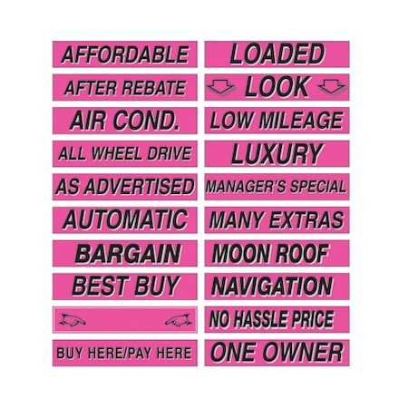 15 Hot Pink Adhesive Windshield Slogans: Loaded Pk